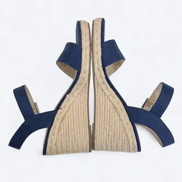 LifeStride Womens Tango 2 Navy Espadrille Ankle Strap Wedge Sandals Size 10M - Picture 6 of 11